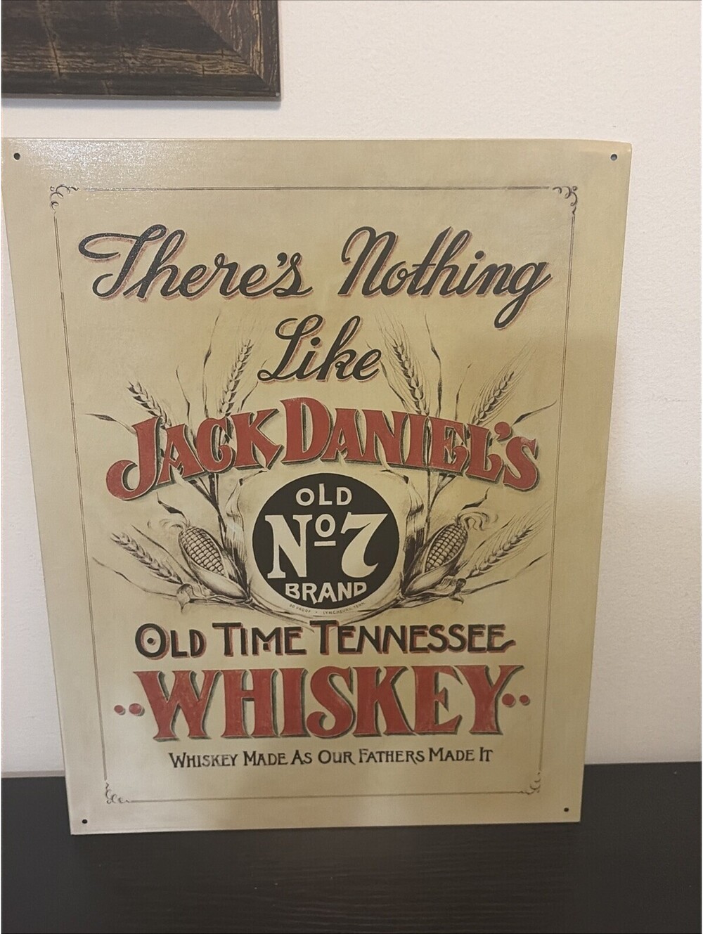 VTG 2000 Jack Daniel's Old Time Tennessee Whiskey 12.5"x16" Tin Wall Sign